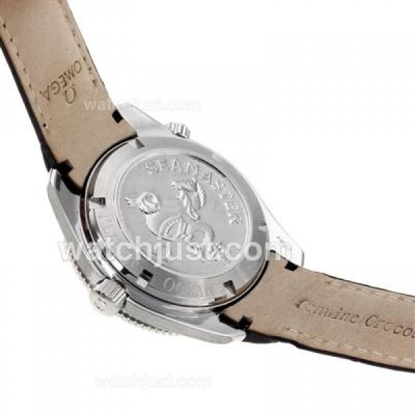 Omega Seamaster Swiss ETA 2824 Movement Orange Bezel with Black Dial-Leather Strap