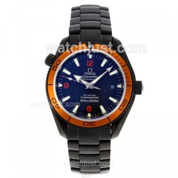 Omega Seamaster Swiss ETA 2824 Movement Full PVD Orange Bezel with Black Dial