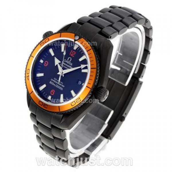 Omega Seamaster Swiss ETA 2824 Movement Full PVD Orange Bezel with Black Dial