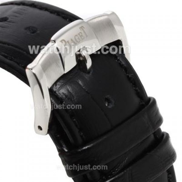 Piaget Altiplano Unitas 6497 Movement with Black Dial-Leather Strap