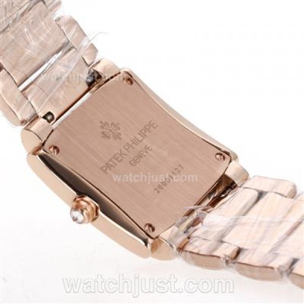 Patek Philippe Twenty-4 Swiss ETA Movement Full Rose Gold with Diamond Bezel and Dial-Lady Size
