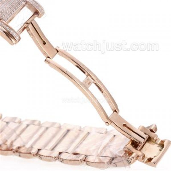 Patek Philippe Twenty-4 Swiss ETA Movement Full Rose Gold with Diamond Bezel and Dial-Lady Size