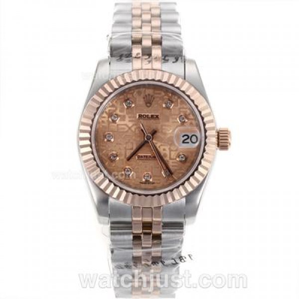 Best Quality Rolex Datejust Replica Watches With Rose Gold Computer Dials For Sale