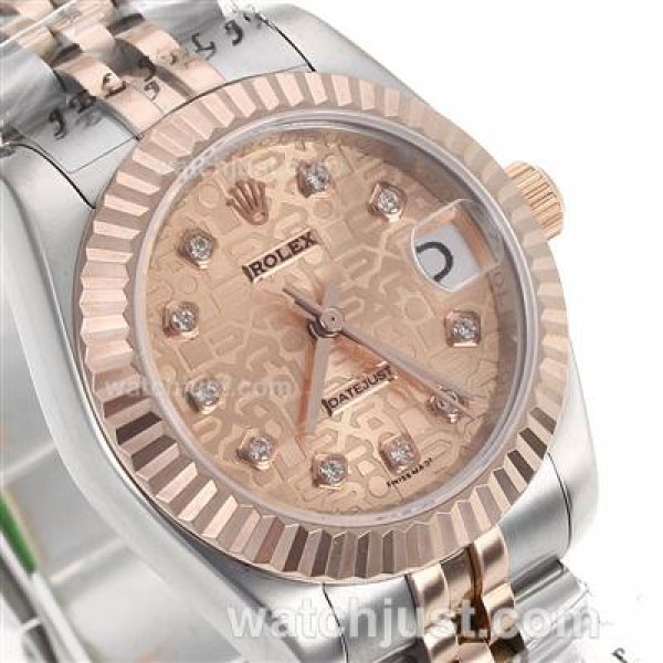 Best Quality Rolex Datejust Replica Watches With Rose Gold Computer Dials For Sale