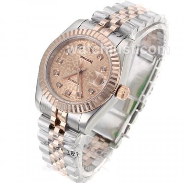 Best Quality Rolex Datejust Replica Watches With Rose Gold Computer Dials For Sale