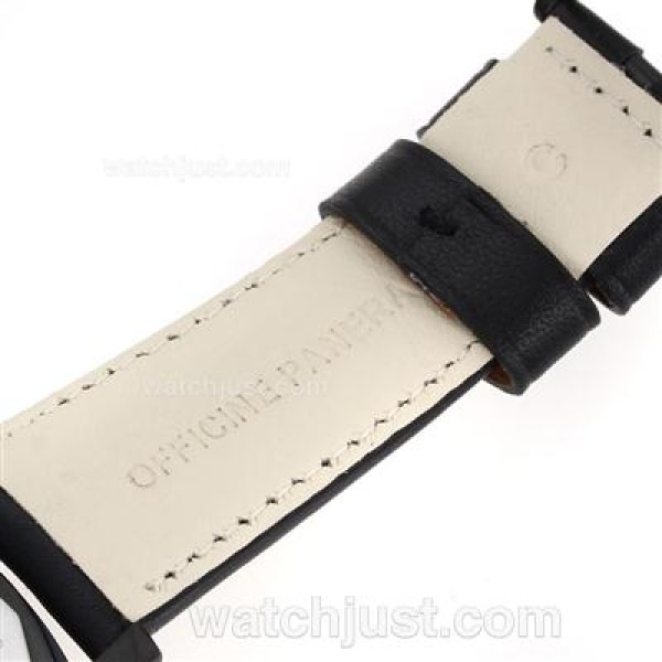 Panerai Luminor Marina Automatic PVD Case with Black Dial-Leather Strap