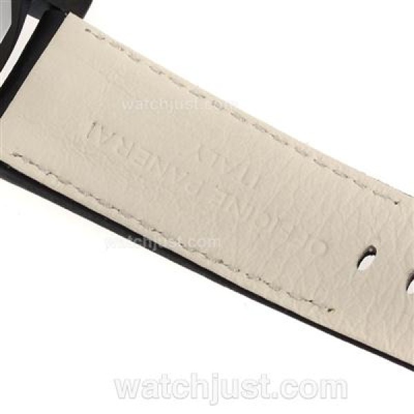 Panerai Luminor Marina Automatic PVD Case with Black Dial-Leather Strap