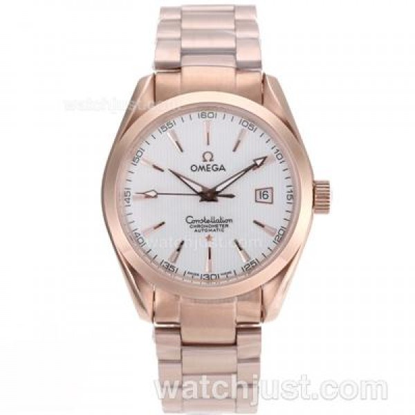 Swiss Made Omega Constellation Fake Watches With White Dials For Sale