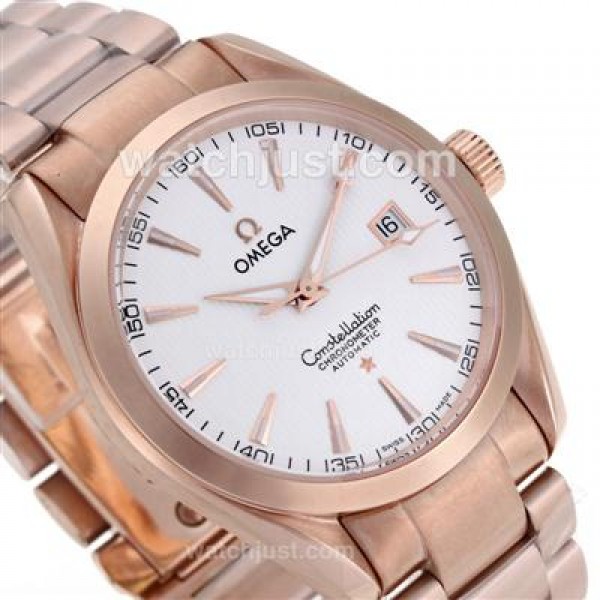 Swiss Made Omega Constellation Fake Watches With White Dials For Sale