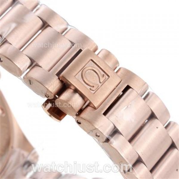 Best Quality Omega Railmaster Replica Watches With Black Dials And Rose Gold Cases