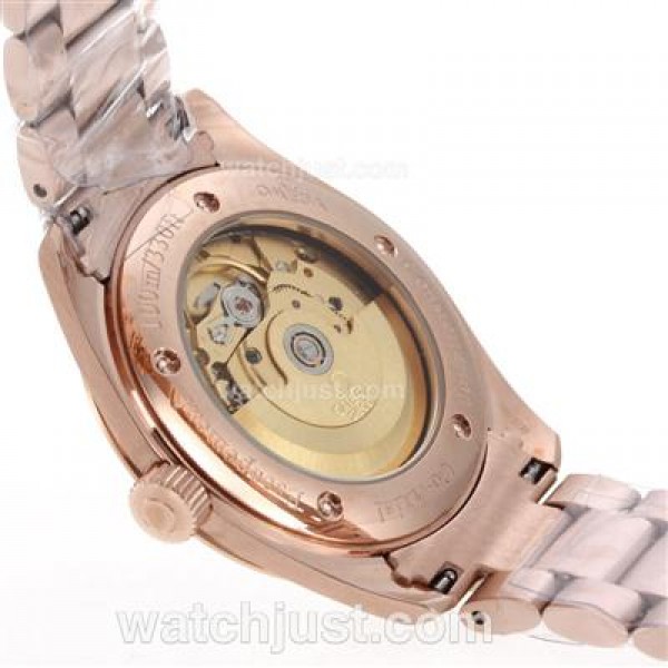 Best Quality Omega Railmaster Replica Watches With Black Dials And Rose Gold Cases
