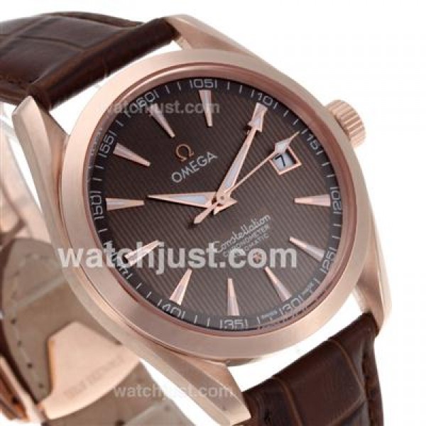 AAA Quality Omega Constellation Fake Watches With Brown Dials For Men