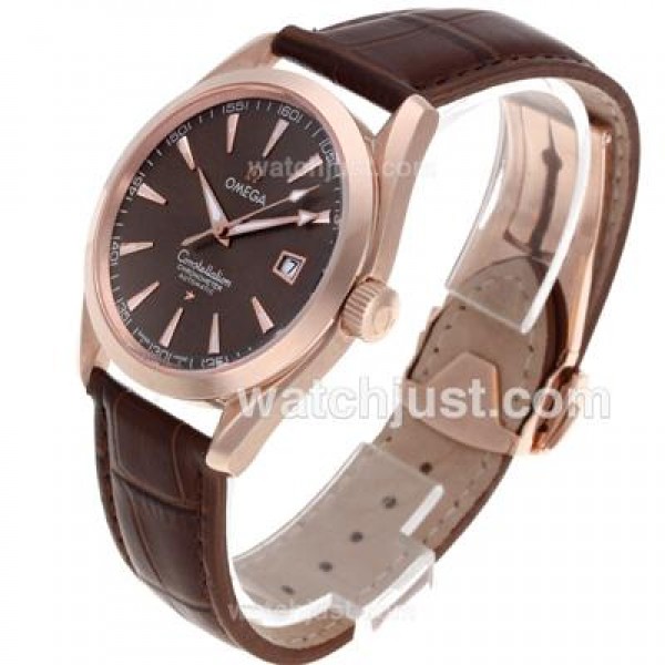 AAA Quality Omega Constellation Fake Watches With Brown Dials For Men