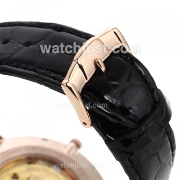 Piaget Altiplano Unitas 6497 Movement Rose Gold Case with Black Dial-Leather Strap