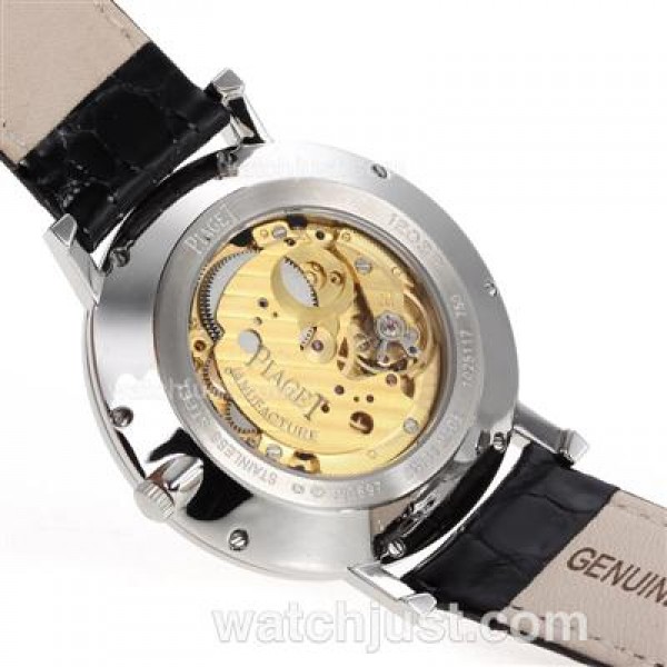 Piaget Altiplano Unitas 6497 Movement with Black Dial-Leather Strap