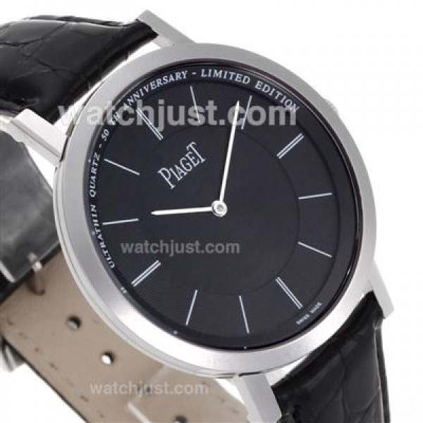 Piaget Altiplano Unitas 6497 Movement with Black Dial-Leather Strap