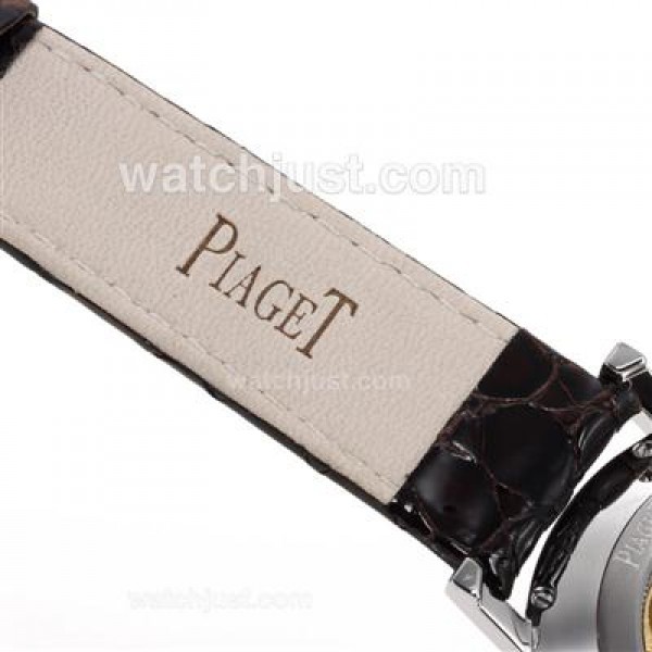 Piaget Altiplano Unitas 6497 Movement Diamond Bezel with White Dial-Leather Strap