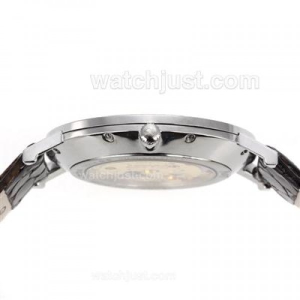 Piaget Altiplano Unitas 6497 Movement Diamond Bezel with White Dial-Leather Strap