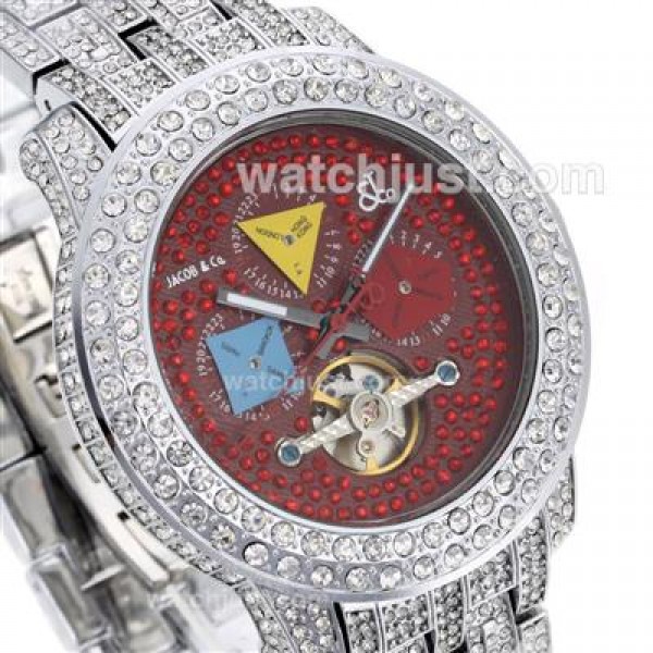 Jacob & Co Rainbow Tourbillon Automatic Full Diamond Case and Red Diamond Dial
