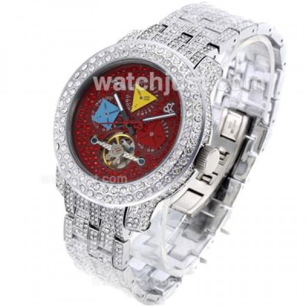 Jacob & Co Rainbow Tourbillon Automatic Full Diamond Case and Red Diamond Dial