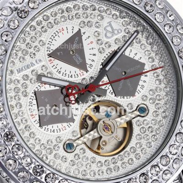 Jacob & Co Rainbow Tourbillon Automatic Full Diamond Case and White Diamond Dial