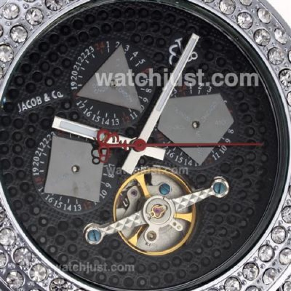 Jacob & Co Rainbow Tourbillon Automatic Full Diamond Case and Black Diamond Dial