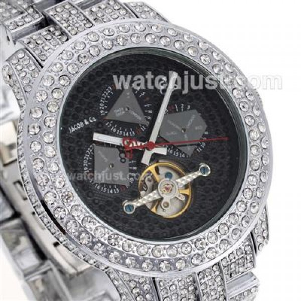 Jacob & Co Rainbow Tourbillon Automatic Full Diamond Case and Black Diamond Dial
