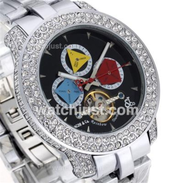 Jacob & Co Rainbow Tourbillon Automatic Diamond Bezel with Black Dial