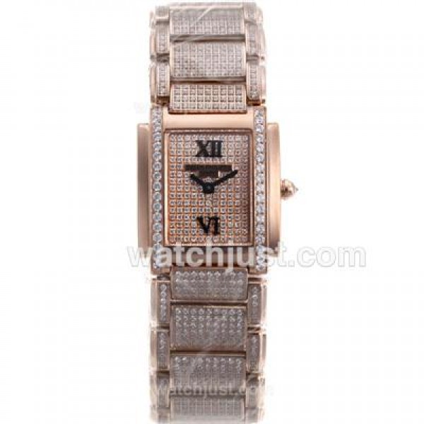 Patek Philippe Twenty-4 Swiss ETA Movement Full Rose Gold with Diamond Bezel and Dial-Lady Size