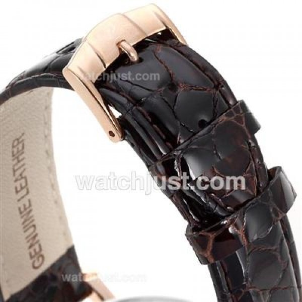 Piaget Altiplano Automatic Rose Gold Case with White Dial-Leather Strap