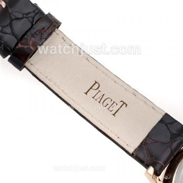 Piaget Altiplano Automatic Rose Gold Case with White Dial-Leather Strap