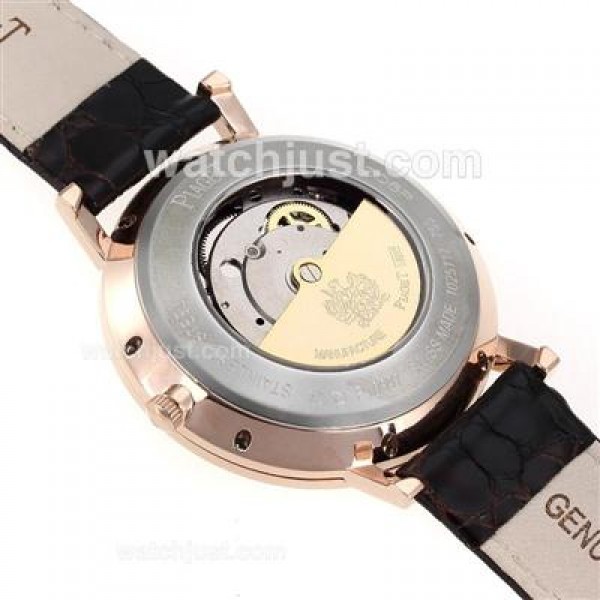 Piaget Altiplano Automatic Rose Gold Case with White Dial-Leather Strap