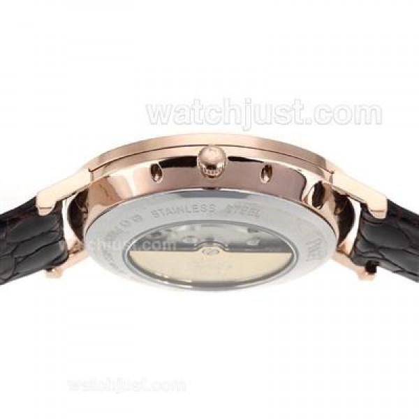 Piaget Altiplano Automatic Rose Gold Case with White Dial-Leather Strap