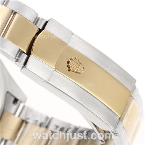 Rolex Datejust Automatic Two Tone Diamond Bezel Roman Markers with Black Dial-Sapphire Glass