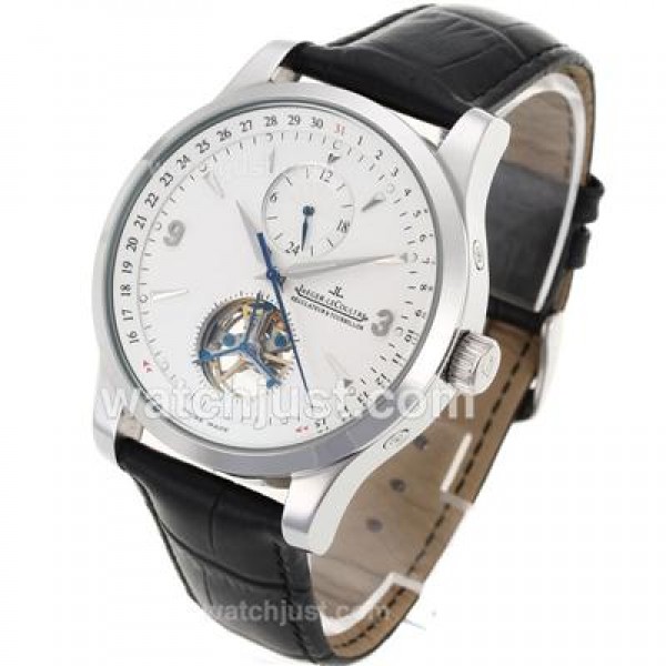 Jaeger-Lecoultre Master Control Tourbillon Automatic with White Dial-Leather Strap