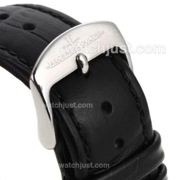 Jaeger-Lecoultre Master Control Tourbillon Automatic with Black Dial-Leather Strap