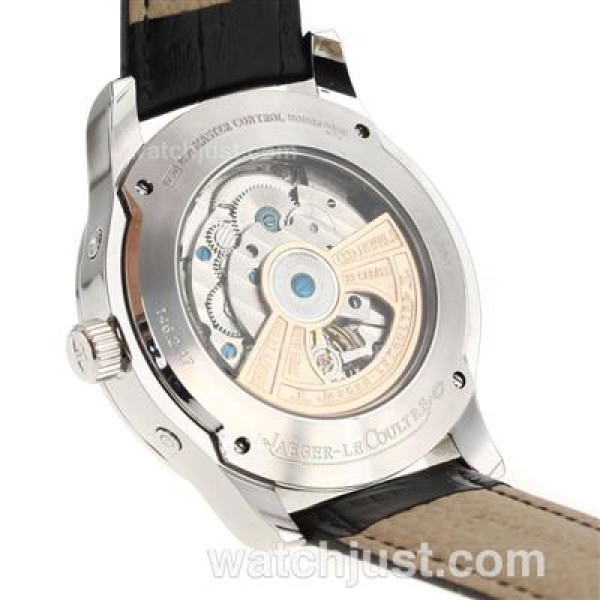 Jaeger-Lecoultre Master Control Tourbillon Automatic with Black Dial-Leather Strap