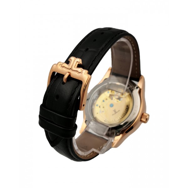 Jaeger-Lecoultre Master Control Tourbillon Automatic Rose Gold Case with Black Dial-Leather Strap
