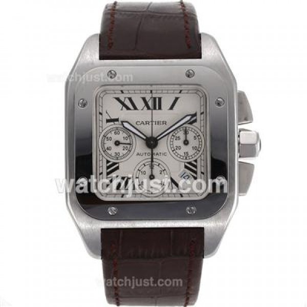 AAA Quality Cartier Santos 100 Replica Watches With White Dials For Sale