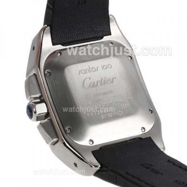 Swiss Movement Cartier Santos 100 Fake Watches With White Dials For Men