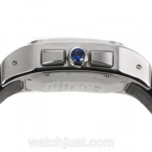 Swiss Movement Cartier Santos 100 Fake Watches With White Dials For Men