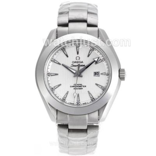 Omega Seamaster Co-Axial Stick Markers with White Dial S/S