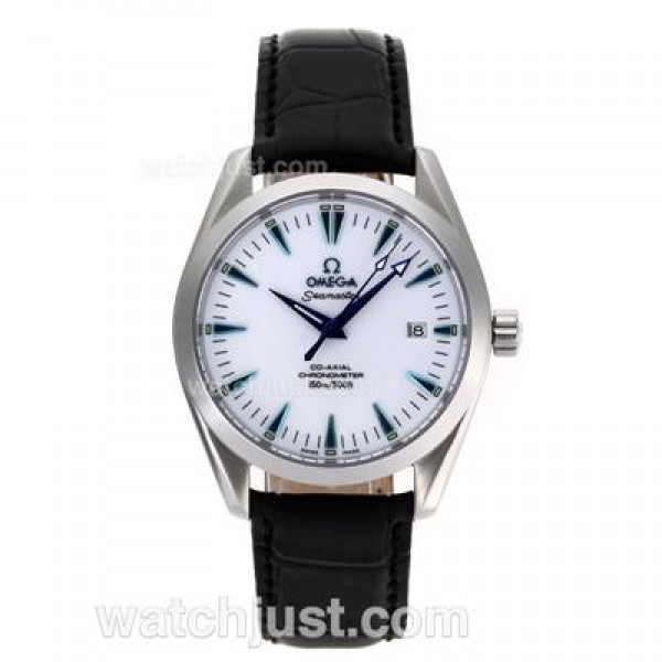 Omega Seamaster Co-Axial Automatic Blue Stick Markers with White Dial-Sapphire Glass