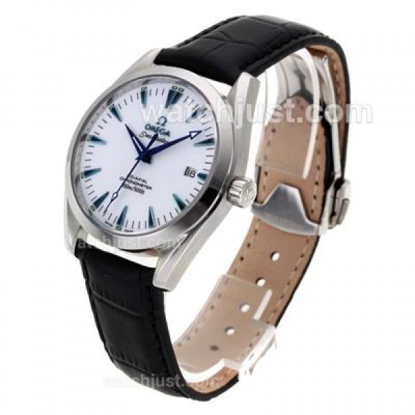 Omega Seamaster Co-Axial Automatic Blue Stick Markers with White Dial-Sapphire Glass