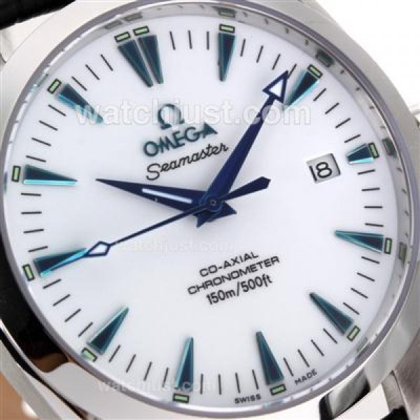 Omega Seamaster Co-Axial Automatic Blue Stick Markers with White Dial-Sapphire Glass