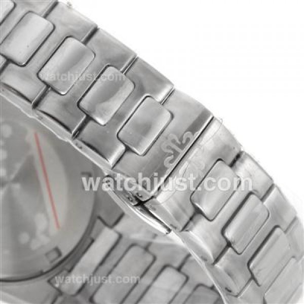 Patek Philippe Nautilus Swiss ETA Movement Diamond Brezl Stick Markers with Gray Dial S/S-Sapphire Glass