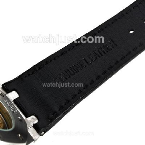 Audemars Piguet Royal Oak Swiss ETA 2824 Movement Diamond Bezel with White Checkered Dial-Leather Strap