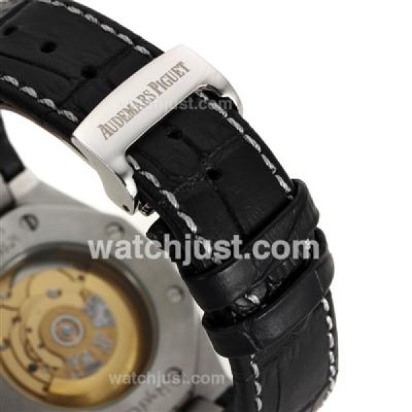 Audemars Piguet Royal Oak Swiss ETA 2824 Movement Diamond Bezel with White Checkered Dial-Leather Strap