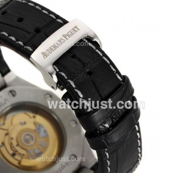 Audemars Piguet Royal Oak Swiss ETA 2824 Movement Diamond Bezel with Gray Checkered Dial-Leather Strap