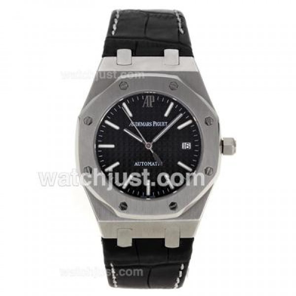 Audemars Piguet Royal Oak Swiss ETA 2824 Movement with Black Checkered Dial-Leather Strap